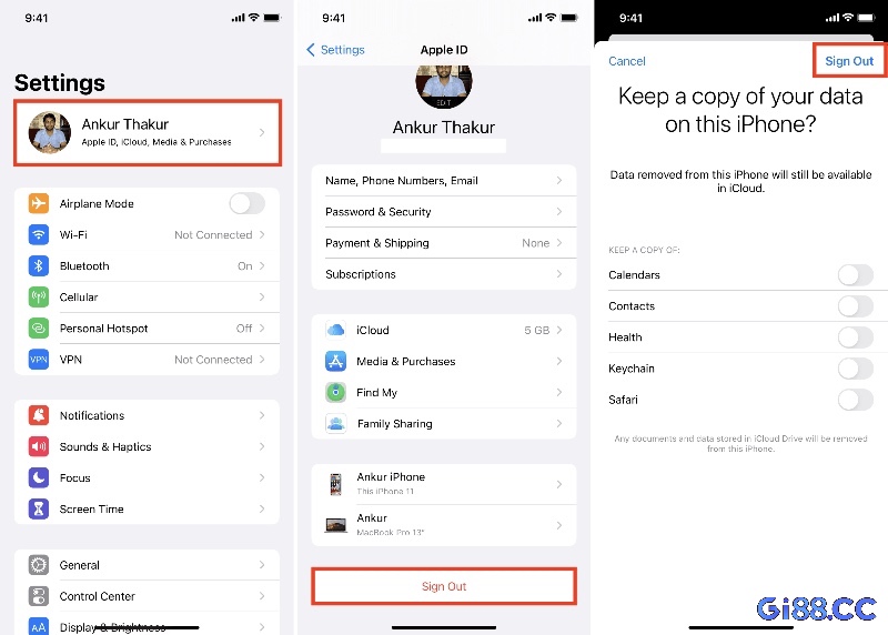 Đăng xuất tài khoản cũ giúp tránh xung đột khi bắt đầu tạo ID Apple mới trong bước đầu của cách tải game Hàn Quốc trên iOS.