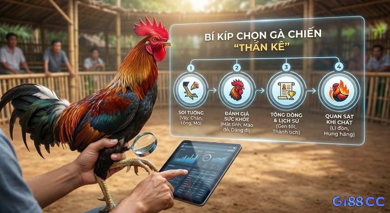 Quy trình 4 bước bí kíp chọn gà chiến "thần kê" qua soi tướng, đánh giá sức khỏe, tông dòng và khí chất