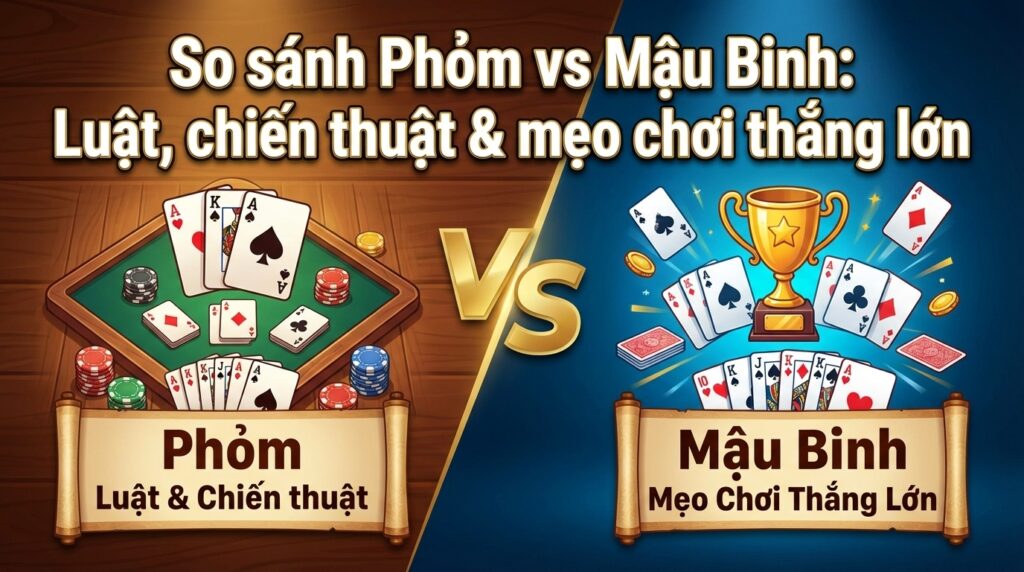So sánh Phỏm vs Mậu Binh: Luật & mẹo chơi thắng lớn