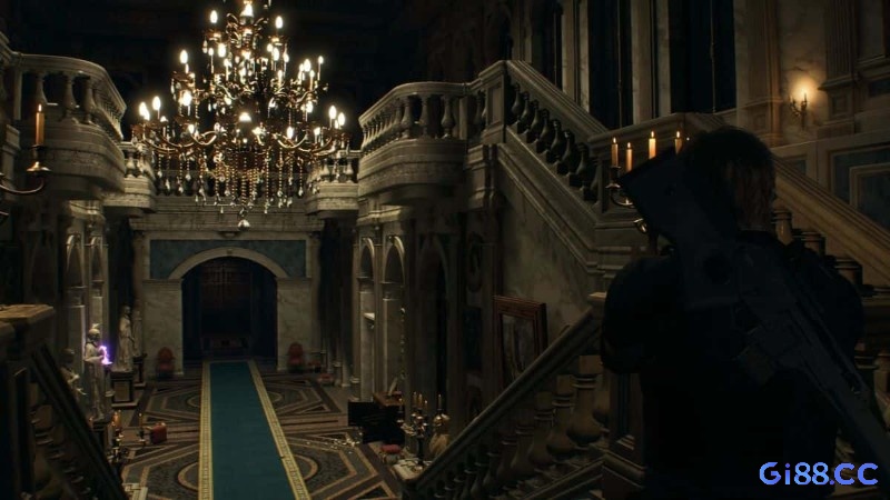 Leon khám phá lâu đài trong Resident Evil 4 Remake vào ban đêm