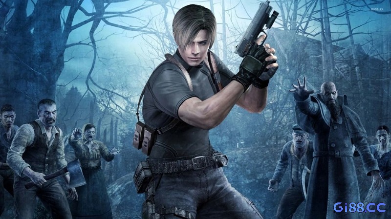 Leon bị vây bởi Ganado trong Resident Evil 4 Remake ở khu làng