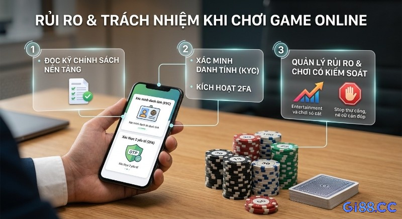 Hướng dẫn 3 bước an toàn pháp lý và trách nhiệm khi chơi game online Việt Nam hay nhất: đọc chính sách, KYC, 2FA và chơi kiểm soát