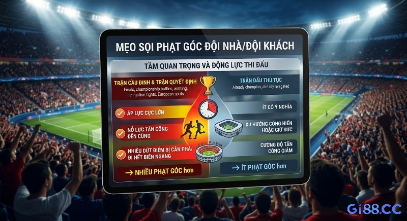 Phân tích mẹo soi phạt góc dựa vào tầm quan trọng và động lực thi đấu, áp lực tạo phạt góc thực tế
