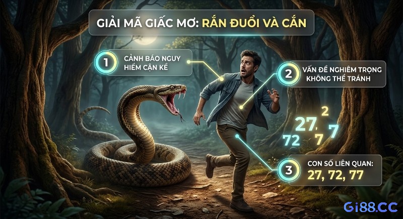 Mơ thấy rắn đuổi đánh con gì? Giải mã giấc mơ rắn đuổi và cắn chi tiết các điềm báo nguy hiểm, vấn đề nghiêm trọng kèm con số liên quan 27, 72, 77