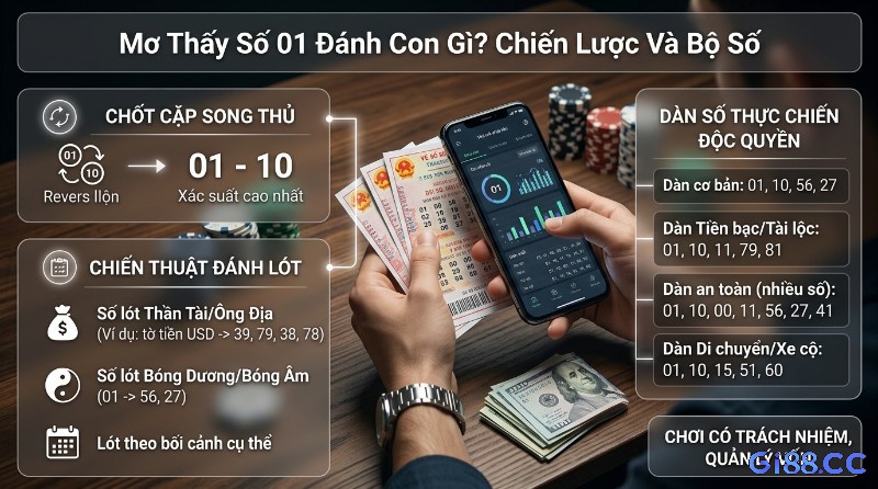 Chiến lược và bộ số khi mơ thấy số 01 đánh con gì, chốt cặp 01-10, đánh lót theo bối cảnh, bóng âm dương