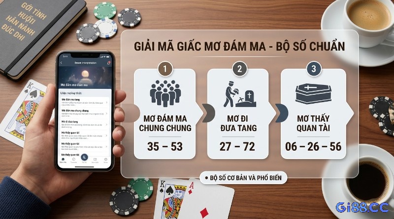 Giải mã giấc mơ đám ma, tổng hợp bộ số chuẩn cơ bản: mơ chung chung 35-53, mơ đi đưa tang 27-72, mơ quan tài 06-26-56