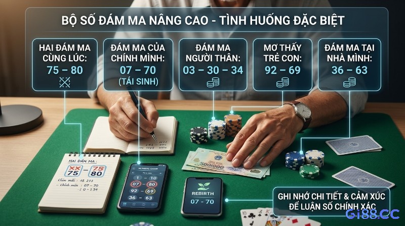Nằm mơ thấy đám ma đánh con gì? Hai đám ma 75-80, của mình 07-70, người thân 03-30-34, trẻ con 92-69, tại nhà 36-63. Người chơi ghi chép, tiền, chip