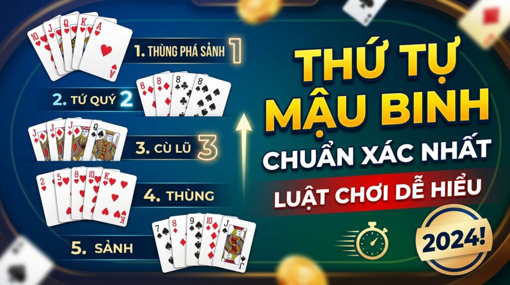 Thứ tự Mậu Binh chuẩn xác: Hướng dẫn luật chơi nhanh 2026